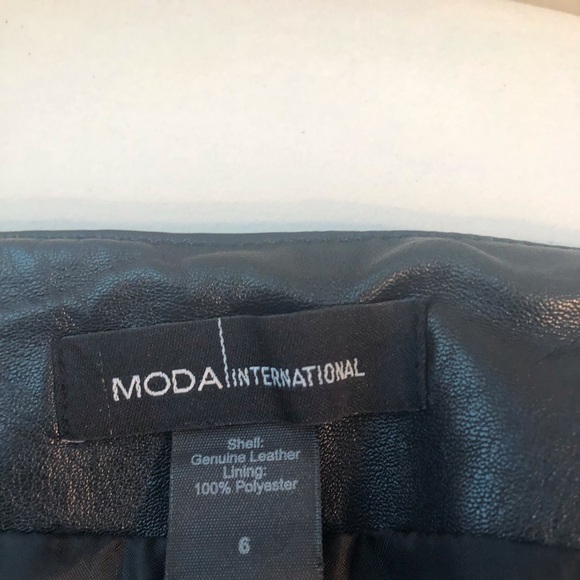 Moda International leather pants sz 6 - Picture 2 of 4